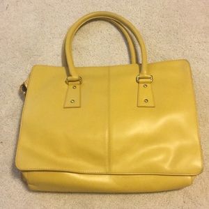 Ann Taylor Yellow Leather Tote